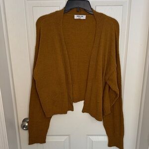 EUC Double Zero Mustard Open-Front Cropped Cardigan